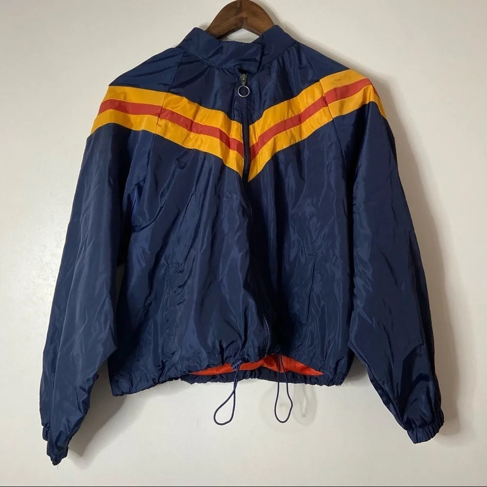 Charlotte Russe Track Jacket Retro Mesh Y2K Navy Medium Windbreaker Streetwear - Picture 14 of 15